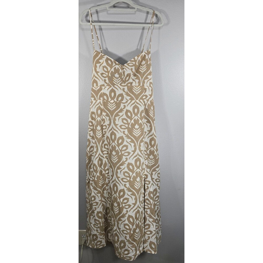 AMERICAN EAGLE Catie Corset Column Midi Dress Linen blend Slip dress boho XXL BX - Picture 1 of 10